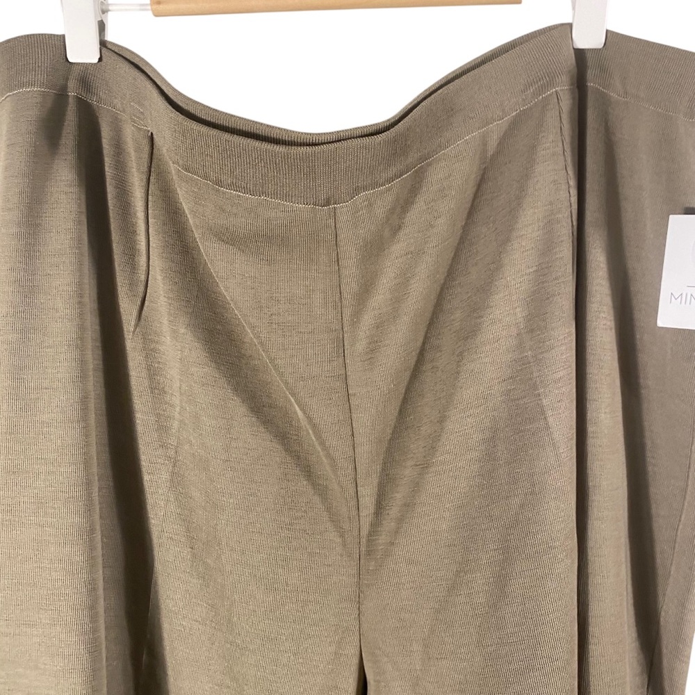 Ming Wang Plus Size Stretch Crepe Straight Leg Pants Limestone 3X NWT - Picture 8 of 9